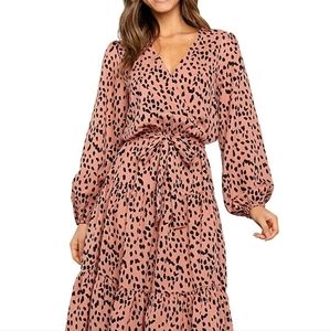 MITILLY Women's Boho Leopard Maxi Dress